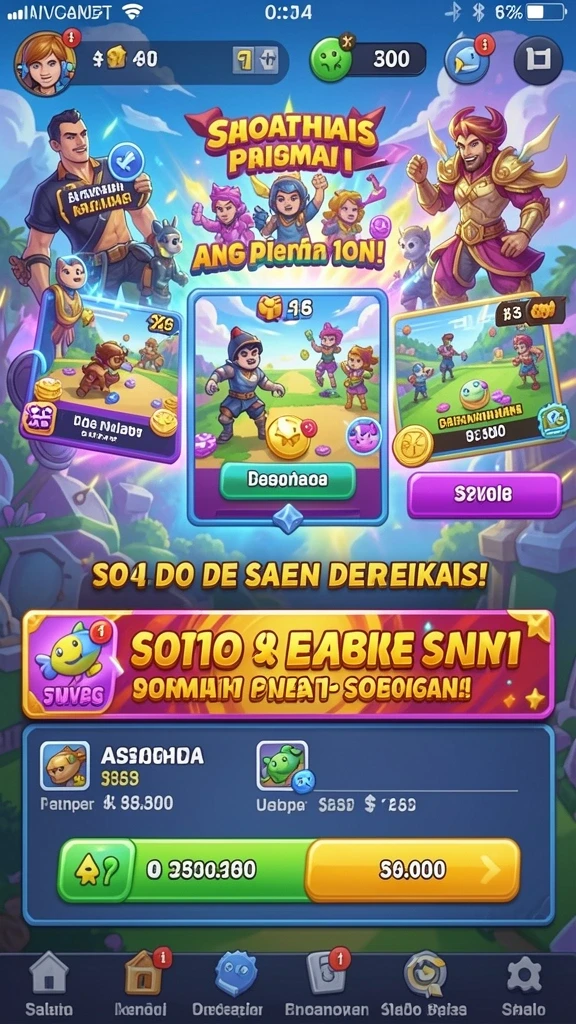 Tampilan awal game yang menarik dan penuh warna.