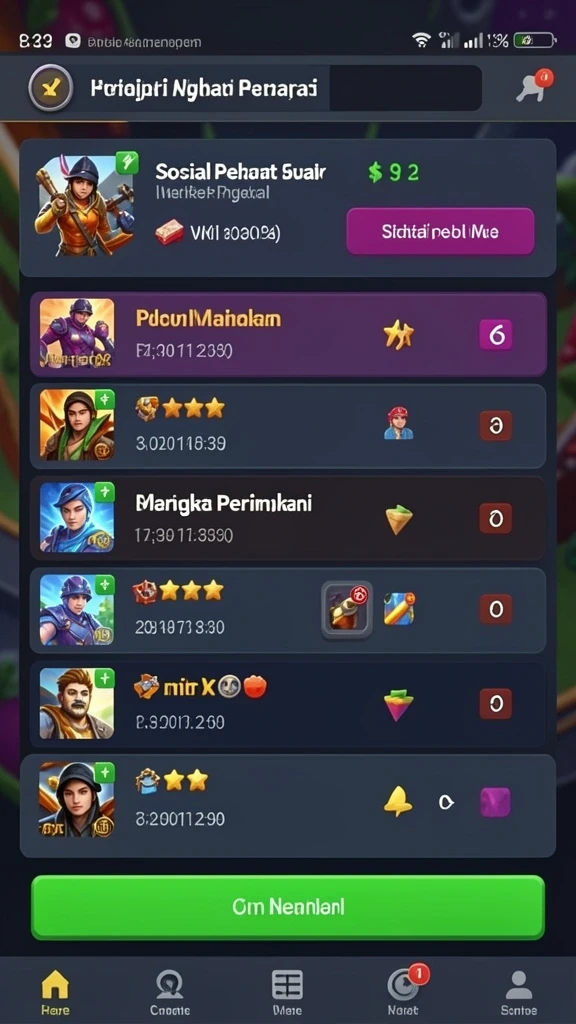 Karakter-karakter unik yang bisa dipilih oleh pemain.