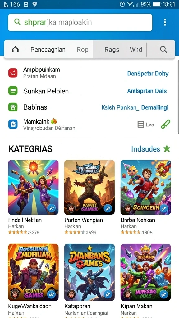 Level menantang dengan pemandangan indah.