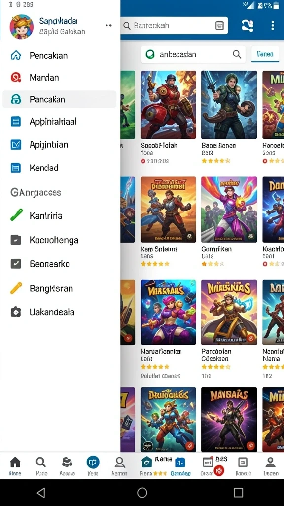 Menampilkan mode pertempuran epik antara karakter.